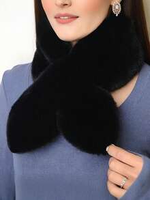 1pc Thick Warm Neck Scarf, Faux Rabbit Fur Material - Multi-Functional Neck Protection Plush Scarf, Suitable For Men And Women - Multicolor - View 7