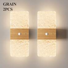 现代水晶感应壁灯，LED智能感应亚克力壁灯，室内感应壁灯，无线LED壁灯，电池供电夜灯，粘胶设计，可旋转，便携式 - 彩色 - 查看 28