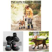 Dog Shoes Hot Pavement, Non - Slip Waterproof Breathable Easy To Clean Put On And Take Off Dog Boots, Paw Protector Hot Summer Roads Winter Snow Black, Size 9: 2.76 Inchx3.35 InchL* - 黑色 + 9 號:(2.76"x3.35")(寬*長) - 查看 1