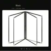 A4 Leather Transparent Menu Display Book, 1PC Restaurant Holder Cash Register Kitchen Organizer