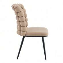 Dining Chairs - Light Camel + Metal + Velvet + Set Of 2 - View 10