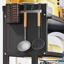 Over The Sink Dish Drying Rack - Dish Drainer With Hooks & Utensil Holder For Kitchen - Black - View 6