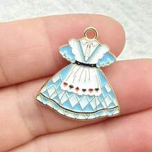 10个/包卡通锌合金吊坠，可爱兔子、扑克牌、魔法兔、茶壶袋挂件装饰，适合DIY首饰制作，项链、手链、耳环、包链、钥匙扣、拉链拉环等。 - 彩色 - 查看 4