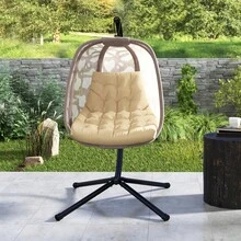 Outsunny Seat Cushion, 120x100 Chair Cushion With Backrest, 8 Thick Padding, Waterproof Seat Cushion For Rocking Chairs And Hanging Baskets, Beige - 1 - View 8