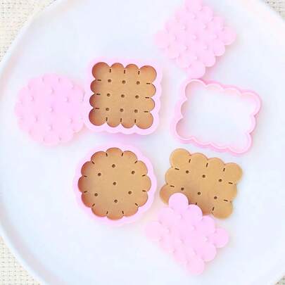 Chocolate Sandwich Cookie Classic Square Round Cookie Cutter Biscuit Mould Pressable Fondant Stamp Cake Decor Baking Supplies