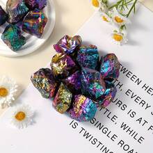 Peacock Stone Raw Crystal - Electroplated Brass Mineral, For Energy Healing, Spiritual Growth, Home Altar, Unique Rainbow Decor - Multicolor - View 4