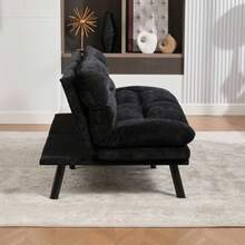 Modern Chenille-Zweisitzer Mit Ergonomischem Design, Luftdurchlässiger Sitzfläche, Verstellbarer Rückenlehne Und Armlehnen Sowie Metallbeinen Für Optimalen Comfort Und Stabilität. - Black - View 6