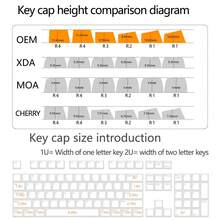 水晶键帽套装，OEM高度PC材质键帽，白玉主题半透明设计，适配MX轴和6.25U空格键，适用于游戏和办公机械键盘，仅含键帽（不含键盘），机械键盘DIY配件