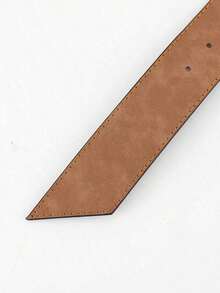 1 Piece Minimalist Style Round Buckle Strap With Holes Suitable For Dresses Summer, Autumn School, Autumn, Halloween, Excellent Material, Fine Workmanship, Lightweight And Durable, Retro Aesthetics, Surface Texture, Business Casual, Simple And Elegant, Gift For Best Friends, Family, Friends, Elders, Birthday Gift, Christmas Gift, Halloween Gift, Valentine's Day Gift, Easter Gift, New Year Gift, Graduation Gift, Back To School Gift - 駝色 - 查看 3