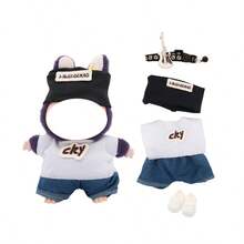 ملابس دمية قلادة بطول 17 سم، طقم جينز متعدد الألوان جميل مع إكسسوار جيتار وأحذية، مناسب للتنسيق (الدمية غير مشمولة) - إكسسوارات الدمية مقاس 17 سم - مشاهدة 13