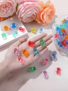 30个迷你树脂熊摆件 - 可爱动物装饰，适用于花瓶/玻璃容器填充、汽车内饰、家居装饰、DIY工艺品和主题派对礼品（颜色随机） - 彩色 - 查看 6