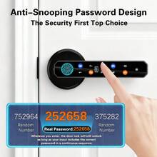 Fingerprint Door Lock Intelligent Door Handle Biometric Door Lock/Key Card/Key For Keyless Entry Door Lock Keypad Touch Screen Combination Easy To Install For Bedrooms - 銀色 - 查看 4