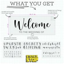 Stencil Stop Wedding Stencils Set Of 6 - Reusable Stencils For Painting On Wood, Walls, Fabric & Rocks - Durable 14 Mil Mylar Plastic For DIY Crafts & Wedding Decor Projects,WeddingDecorations[Setof6Stencils] - 婚禮裝飾[6個模板組] - 查看 4