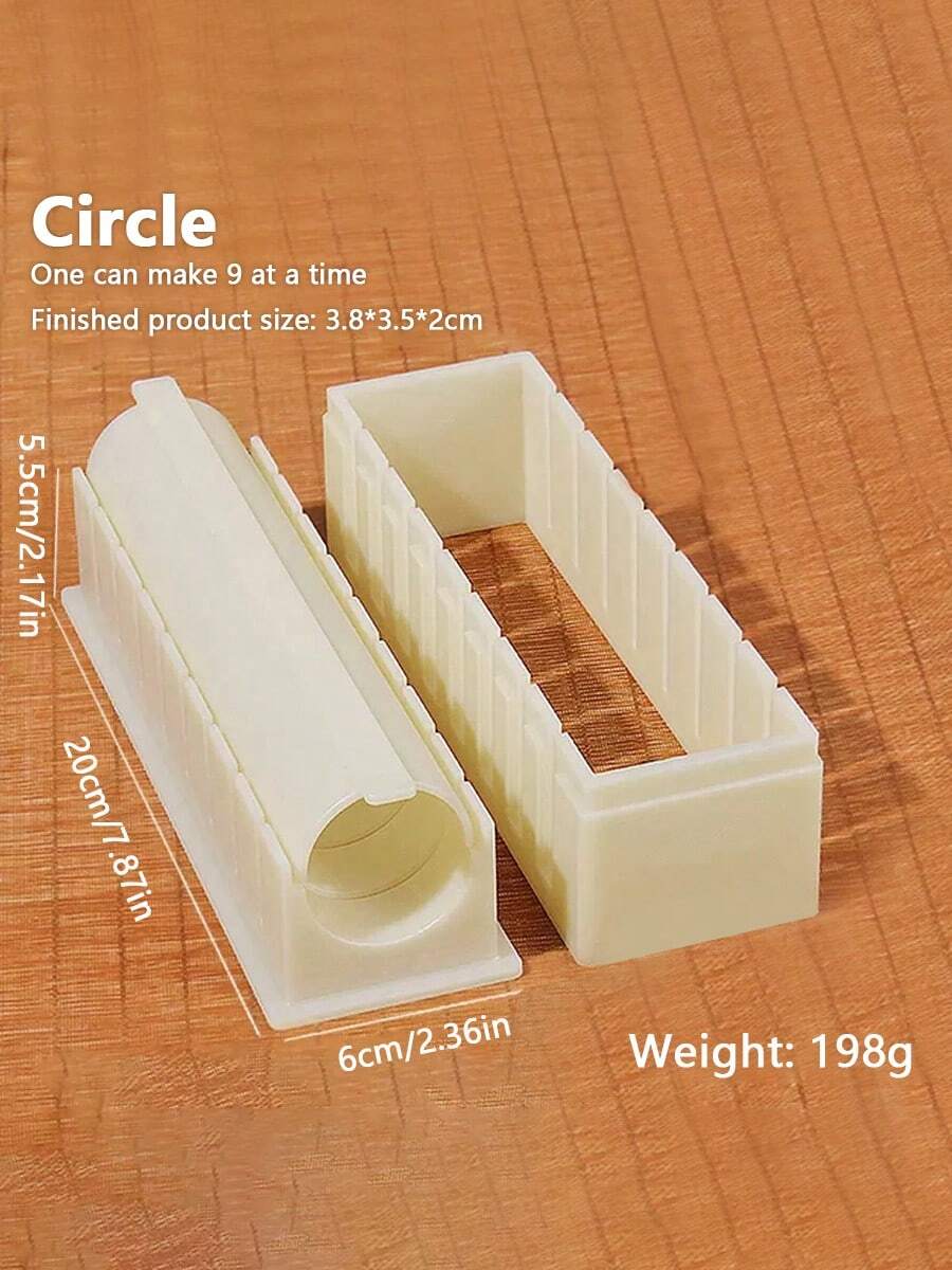 这款三件套寿司制作套装包含一个DIY寿司模具、一个日式寿司卷饭团模具和多功能便当配件。采用优质材料制成，设计便捷，适用于家庭厨房、派对餐饮和日式料理制作，是烹饪爱好者和日本料理爱好者的理想之选。 - 圓形白色 - 查看 1