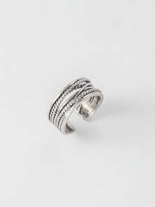 1 件复古皇家风格拇指针织多层开口戒指，厚实可调节戒指，坚固的波西米亚风格优雅戒指，适合所有季节的女士珠宝，送给她的礼物