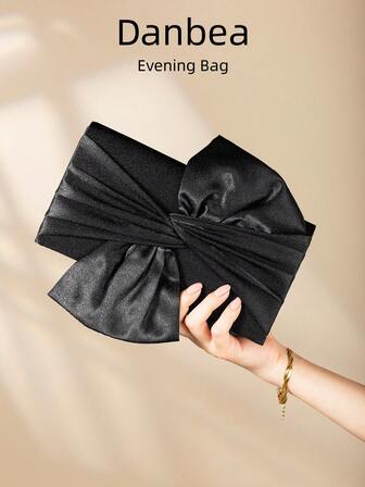 Satin fjärils- och blomformad kuvertväska för festtjejer, kvinnor, perfekt för fest, bröllop, bal, middag/bankett, bästa presenten till kvinnor