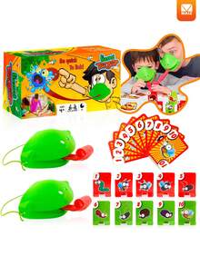 Juego Mesa Rana Camaleon Lengua Atrapa Cartas Insectos - Verde - Ver 1