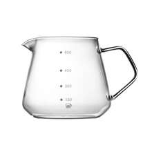 Jarra de café de vidrio de 450/600 ml, taza de filtro para compartir café hecho a mano, juego de cafetera de nube para el hogar, hotel, cafetería, cocina O9UV - Transparente 600 ml - Ver 2