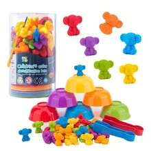 Brinquedos de Contagem Jogos de Correspondência com Tigelas de Classificação, Atividades de Aprendizagem Pré-Escolar, Classificação Sensorial, Brinquedos Educacionais Iniciais STEM, Conjuntos de Brinquedos (Cor Animal Aleatória), Presente de Halloween/Dia de Ação de Graças/Natal, Presente de Páscoa - Multicolorido - Visão 10