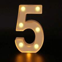 26 Letter LED Lights Luminous Number 0-9Lamp Wedding Birthday Christmas Decoration Decoration Night Light Party Bedroom 16CM Height (Without Battery) - White - View 11