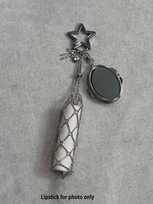 1 Piece Stainless Steel Lipstick Holder, Fashionable Lipstick Storage Mirror Case, Small Lipstick Bag Keychain With Sequin Crystals, Lipstick Box Keychain, Fashionable Bag Accessories, Travel Essentials, Cosmetics Storage Box, Fashionable Design, Shiny Accessories, Crystal Decoration, Metal Keychain,Bags & Luggage/Bag Accessories,Bags & Luggage/Bag Accessories/Bag Charms/Bag Pendant Charm - Multicolor - View 15