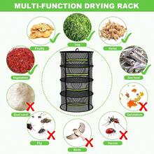 4 Layer Herb Drying Rack Hanging Plant Drying Rack Bud Drying Net Foldable Hanging Dry Rack Net With Green Zipper Garden Shears And Hooks For Herbs Seeds Indoor/Outdoor 23.62" - 6 capas - Ver 5