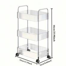 1pc Multifunctional Transparent Acrylic Plastic Storage Cart, 3/4 Layer - Multifunctional Mobile Storage Rack For Kitchen, Bathroom, Cosmetics, Beauty Products, Office Organization | Modern Storage Cart | Durable Plastic, Bathroom Storage Organizer, Utility Cart, Rolling Storage Cart Storage Rack, Suitable For Snacks, Beauty And Personal Care Products - Perfect For Bathrooms, Offices, Laundry Rooms, Etc - 4-layer Standard Model - View 4