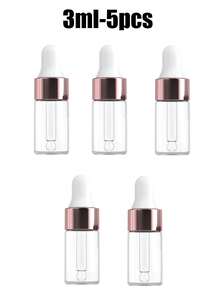 3/5/10个装，2/3/5毫升玻璃滴管，透明空瓶，旅行装化妆品分装瓶，可重复灌装的空化妆品旅行瓶，适用于香水、护肤品、彩妆、乳液等，滴管瓶，可重复灌装的空香水旅行小样瓶，精华液化妆品旅行必备品，带玻璃滴管的透明空玻璃液体小瓶，玫瑰红瓶盖旅行香水化妆品玻璃瓶，包装精美，送给旅行爱好者的礼物 - 彩色 - 查看 13