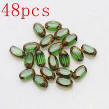 Approx. 48pcs 4*6mm Gold Edged Colorful Crystal Glass Beads, Middle Hole, DIY Crafts For Jewelry Making, Shoes, Accessories, Phone Chains, Necklaces, Bracelets, Eyeglasses Chains, Headpieces - Multicolor - View 21