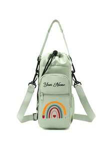 1 PIEZA Bolsa personalizada ajustable para botella de agua con correa para el hombro, funda aislante protectora, portabotellas cruzado, con bolsillo para teléfono, mochila con múltiples agujeros para botellas, portabotellas de bolsillo portátil para exteriores y casual, soporte para teléfono y organizador, ligero para fitness, viajes, senderismo, uso diario - regalo ideal para entusiastas de actividades al aire libre, organizador de viaje compacto, material duradero, perfecto para un estilo de vida activo. - Multicolor - Ver 11