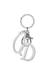 3D字母珍珠钥匙扣，优雅可拆卸珍珠链，时尚合金钥匙圈，包包挂件，汽车钥匙链，适合女性、情侣、朋友、家人，可作礼物、节日礼物 - 彩色 - 查看 25