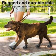 Dog Shoes Hot Pavement, Non - Slip Waterproof Breathable Easy To Clean Put On And Take Off Dog Boots, Paw Protector Hot Summer Roads Winter Snow Black, Size 9: 2.76 Inchx3.35 InchL* - 黑色 + 9 號:(2.76"x3.35")(寬*長) - 查看 7
