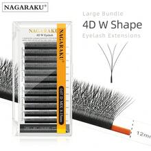 1pc NAGARAKU 4D W Lashes 0.07 C/D Premade 4D W Fan Lash Extensions Natural Soft Black/Brown W Style Lashes Faux Mink Individual Lashes Send In Random Packaginglash Clusters,Eyelash Clusters,Individual Eyelashes,Lashes,Fake Lashes - D - View 5
