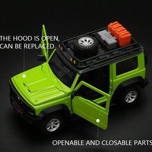 Burago 1:32 铃木吉姆尼改装车模型，组装式压铸合金玩具车，可拆卸越野车，男孩礼物 - 綠色 - 查看 2