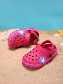 1 Pair Kids Soft EVA Breathable Non-Slip Wear-Resistant Cartoon Animal Sandals, Cute Rabbit Design Beach Shoes For Girls, Summer - Hot Pink - View 2