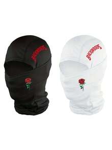 1/2/3/5pcs BackWOODS Balaclava Hat - Windproof, Dustproof, Breathable Face Mask With Letter Design - Fully Covered Neck Cover, Suitable For Cycling, Running, Skiing - , Black/White/Blue - Perfect For Cold Weather And Pollution Protection, Outdoor Sports Accessories, Sports Design, Structure, Neck Warmth, Outdoor Enthusiasts.