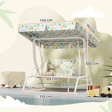 AIYAPLAY Children's Swing, Steel Frame, 2 Seats, 60 Kg Load Capacity, White - 1 - View 3