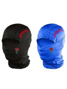 1/2/3/5pcs BackWOODS Balaclava Hat - Windproof, Dustproof, Breathable Face Mask With Letter Design - Fully Covered Neck Cover, Suitable For Cycling, Running, Skiing - , Black/White/Blue - Perfect For Cold Weather And Pollution Protection, Outdoor Sports Accessories, Sports Design, Structure, Neck Warmth, Outdoor Enthusiasts.