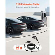EV Charger Extension Cable, 40Amp 21 Ft J1772 Extension Cord Compatible With 120V-240V SAE J1772 Electric Vehicle Chargers, Level 1/Level 2 IP66 Heavy Duty Car Charging Cable With Carrying Bag - 40A 21ft - 查看 3