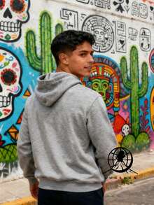 Loog Sleeve Hoodie Black Sounds Better On Vinyl Record Music Design For Casual Streetwear And Music Lovers - Gris - Ver 3