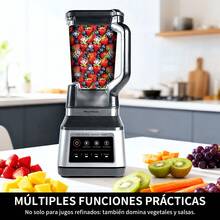 Mera House Licuadoras De Cocina,Licuadora2L Motor de cobre puro de 1500 W,Con sus tres hojas de acero inoxidable verticales,3 programas preestablecidos,para jugos refinados, vegetales,salsas,Nueces - Tipo de Enchufe A USA (110-127V) - Ver 6