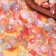 1 Bag/200Pcs 10.5mm Acrylic Small Daisy Pendant Flower Loose Beads Fashion   DIY Jewelry Making - Violet Purple - View 3