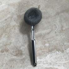 Stainless Steel Pot Brush, Kitchen Pot Cleaning Steel Wool Ball Brush With Long Handle, Dishwashing Brush For Pots, Pans, Bakeware, Cookware Cleaning