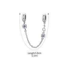 WOSTU 1件925纯银可爱雪花蝴蝶邪眼心形硅胶安全链，适用于女士手链DIY时尚饰品礼品