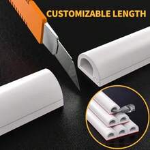 1PC 1m/2m/3meters Cable Hider,Flexible Cable Concealer For Wall Mounted TV, Self-Adhesive Cord Hider Protector Soft Wire Cover With Cap For Wall Home Office Use - Multicolor - View 8