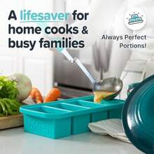 WSXC  1 Cup Silicone Freezer Molds -  Perfect For Freezing Broth Rice Leftovers And More - Silicone Freezer Trays With Lids For Meal Prep - Aqua - 1-Pack - Aqua - View 4