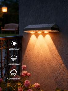 1pc Solar Powered 7-Color Changing Wall Light, Outdoor Waterproof LED Mood Light, Garden Patio Decor Spotlight, Suitable For Yard Landscaping, Balcony Decor, Party Ambiance, Night Lighting And Multi-Color Scene Switching