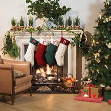 Christmas Stockings Personalized Custom Initials 18 Inches Knitted Christmas Stockings With Letter Fireplace Hanging Monogram Xmas Stockings For Family Holiday Party Decoration White And Red A - WhiteandRed - View 6