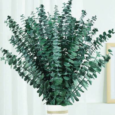5/10/15/20pcs Eucalyptus Leaves In Multi-Color Preserved Eucalyptus Branches, DIY Flower Arrangement, Family Wedding Anniversary Decoration