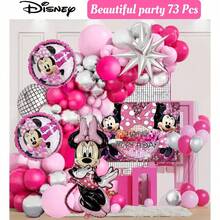 73件粉色主题生日派对装饰乳胶气球和铝箔气球套装，适用于婚礼、生日派对、母亲节、情人节、毕业典礼、聚会、节日、日常聚会、返校季、圣诞派对等各种场合。 - 彩色 - 查看 11